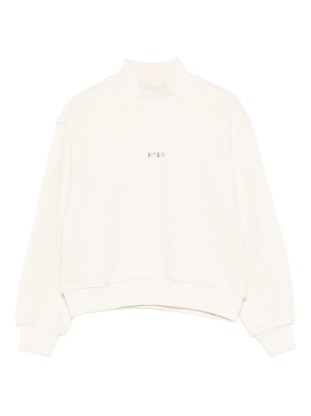 Felpa per bambina MSGM Kids bianca con collo alto F5MSJGSW188 013 MSGM KIDS