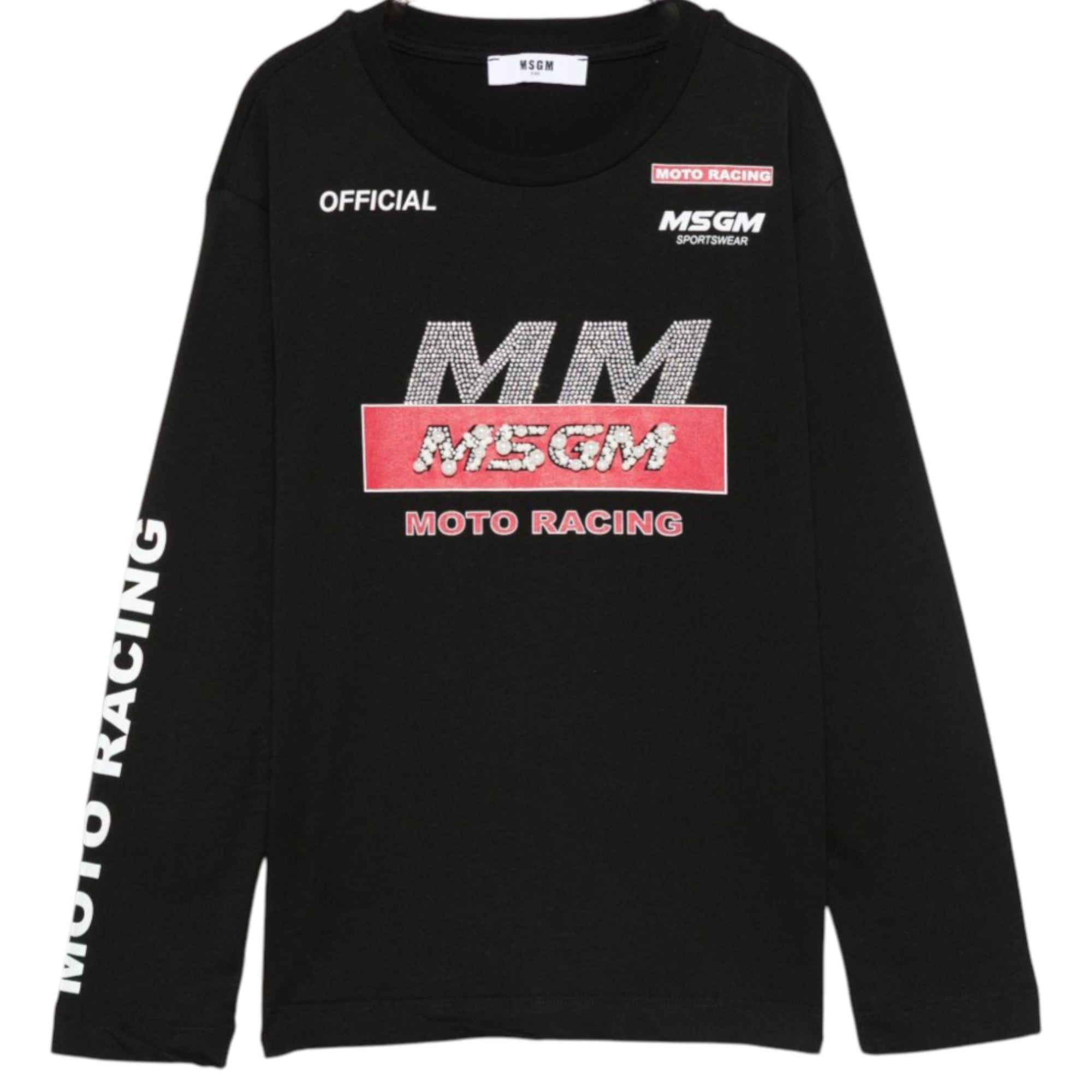 T-shirt per bambina MSGM Kids nera con logo sul davanti F5MSJGTH015 110 MSGM KIDS
