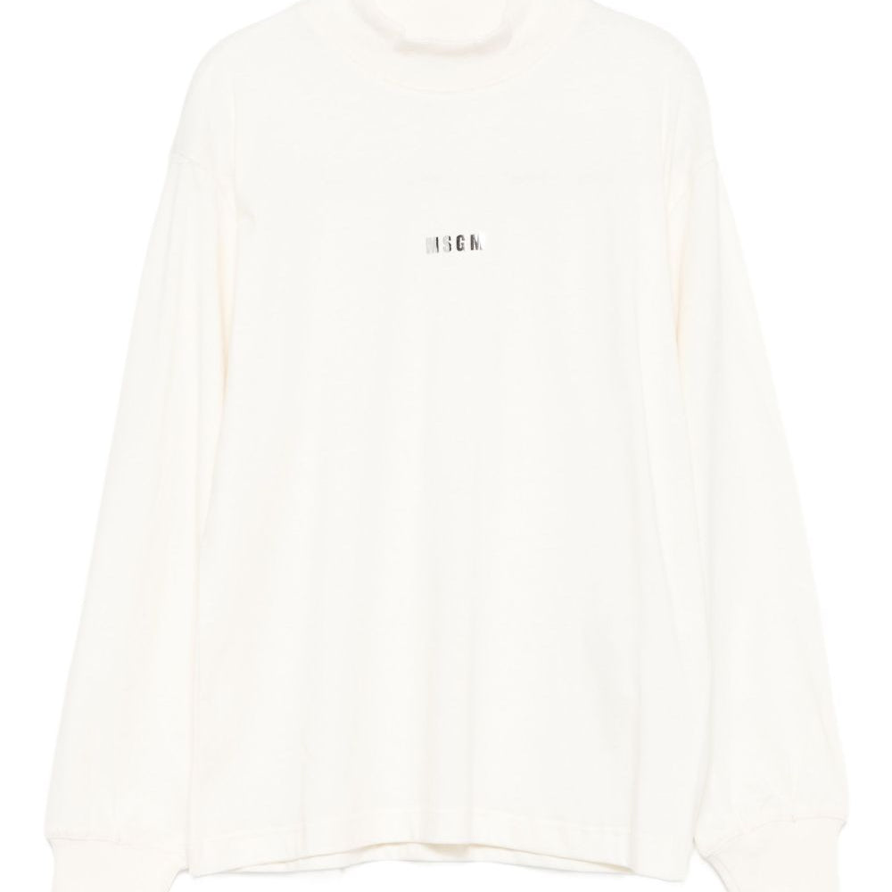 T-shirt per bambina MSGM Kids bianco con logo sul davanti F5MSJGTH192 013 MSGM KIDS