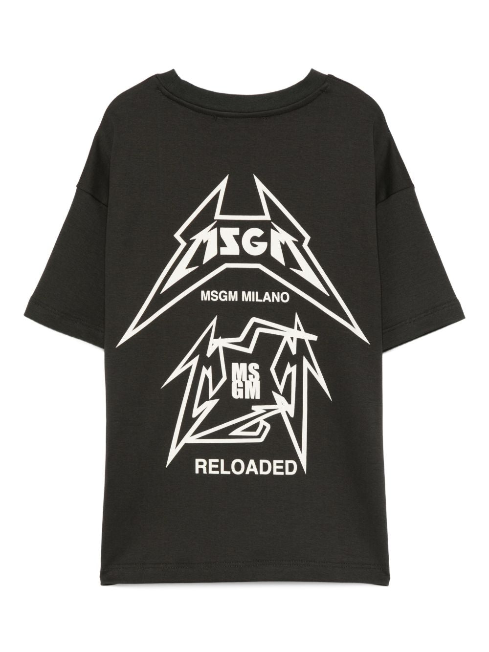 T-shirt per bambino MSGM Kids nera con stampa grafica sul davanti F5MSJGTH267 MS040 MSGM KIDS
