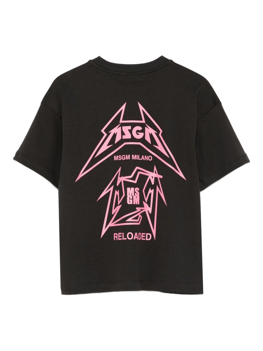 T-shirt per bambina MSGM Kids nera con stampa logo F5MSJGTH267 MS063 MSGM KIDS
