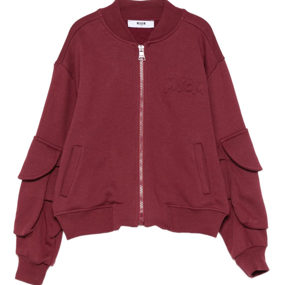 Felpa per bambino MSGM kids rossa con cerniera F5MSJUBO026 MS034 MSGM KIDS