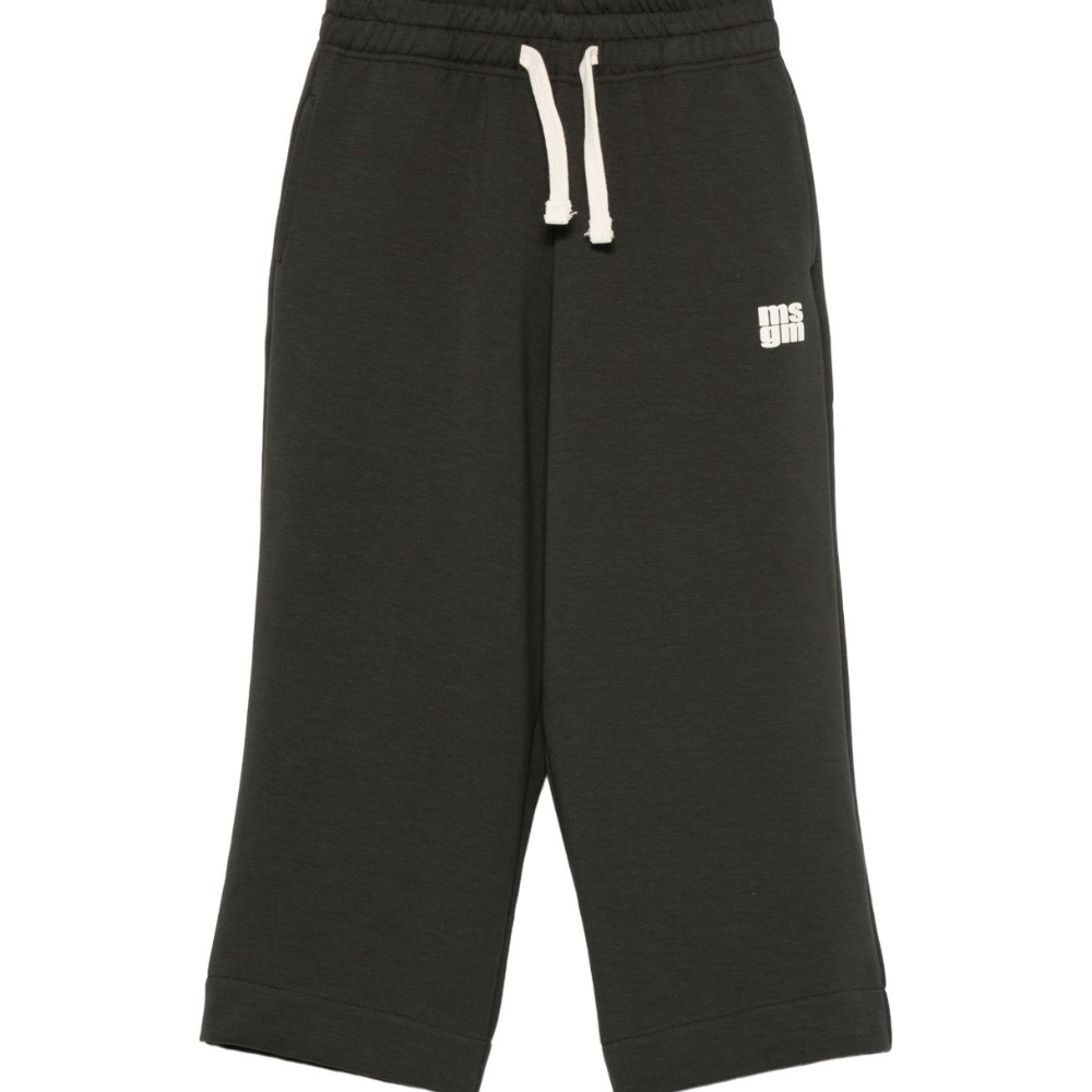 Pantaloni per bambino MSGM Kids neri con stampa del logo F5MSJUFP053 MS040 MSGM KIDS