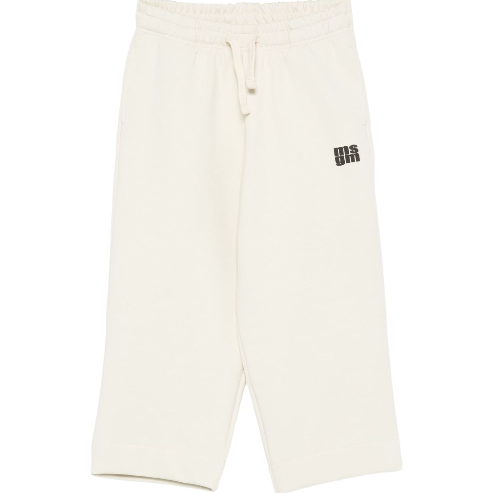 Pantaloni per bambino MSGM Kids bianchi con stampa del logo F5MSJUFP053 MS041 MSGM KIDS