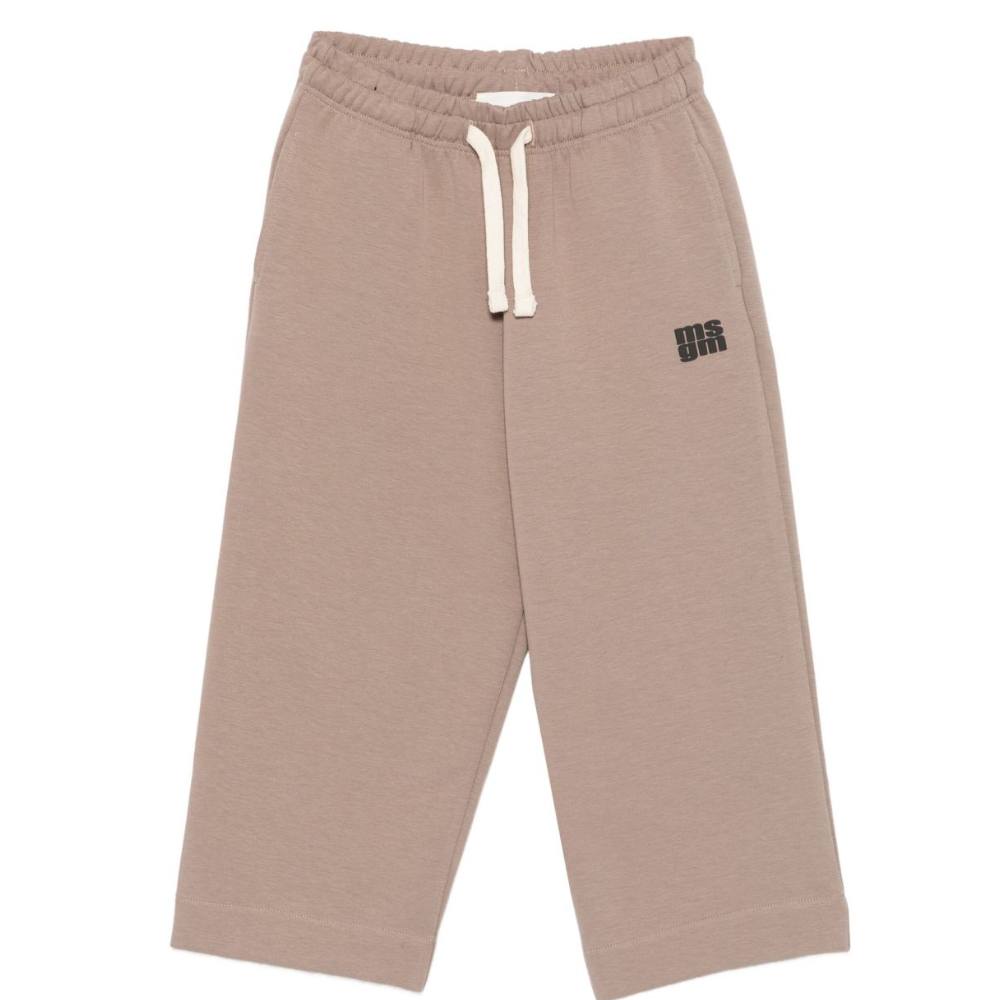Pantaloni per bambino MSGM Kids beige con stampa logo F5MSJUFP053 MS042 MSGM KIDS
