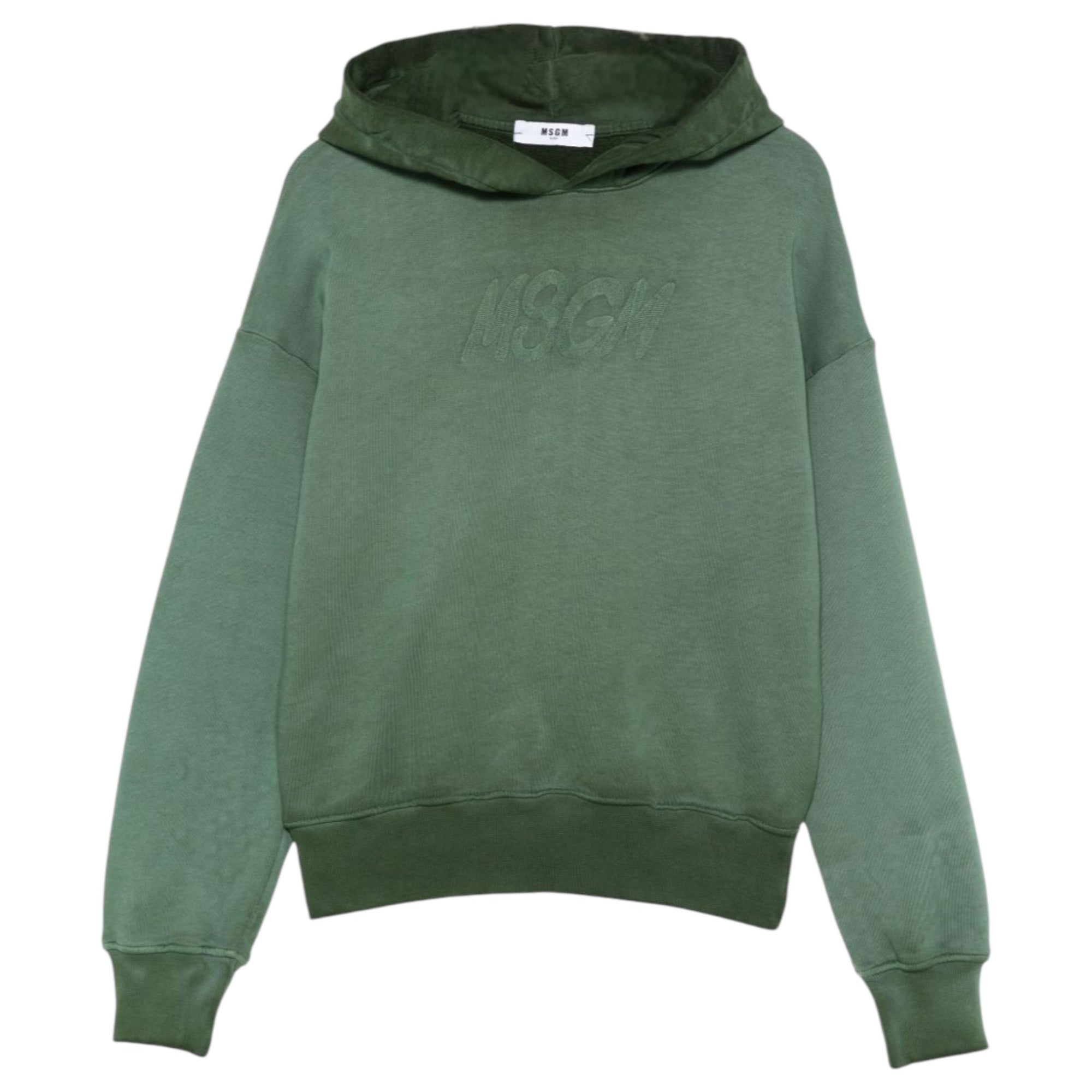 Felpa per bambino MSGM Kids verde con cappuccio F5MSJUHS020 MS039 MSGM KIDS