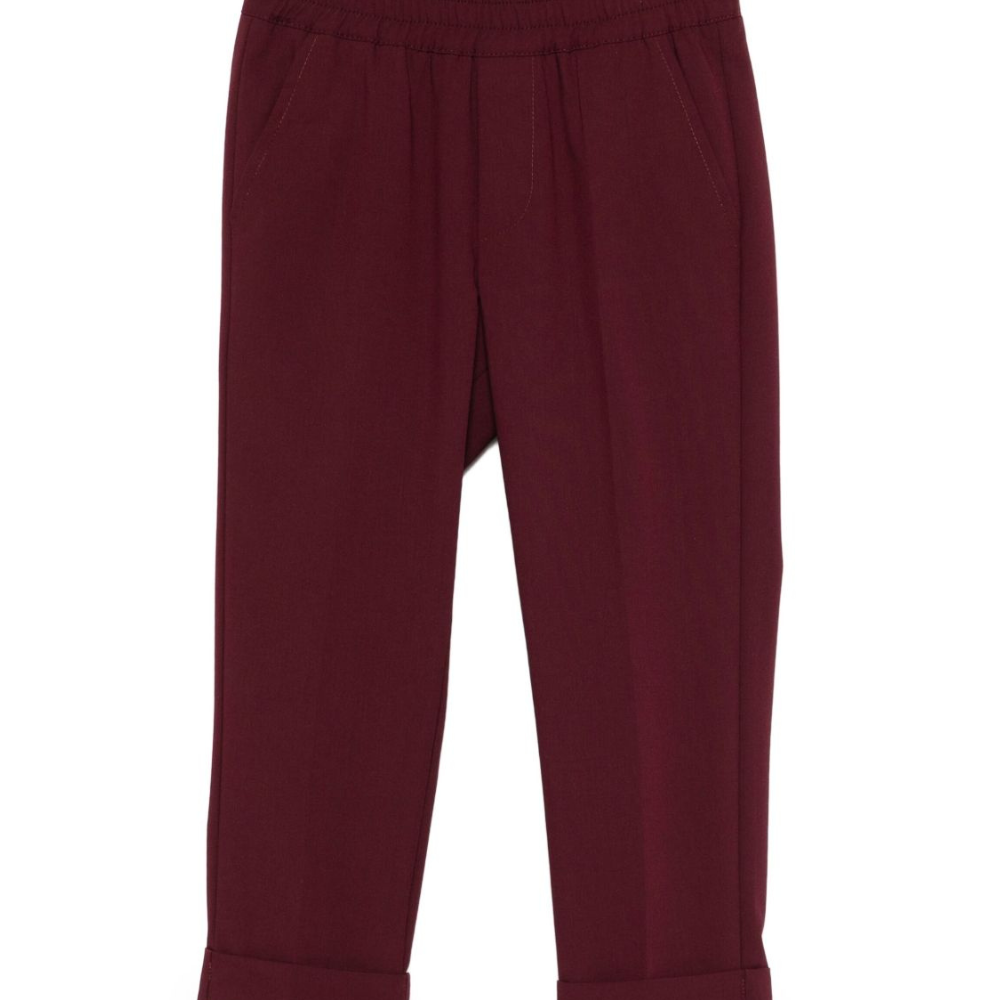 Pantaloni per bambini MSGM Kids bordeaux con elastico in vita e orli svasati F5MSJUPA054 MS045 MSGM KIDS