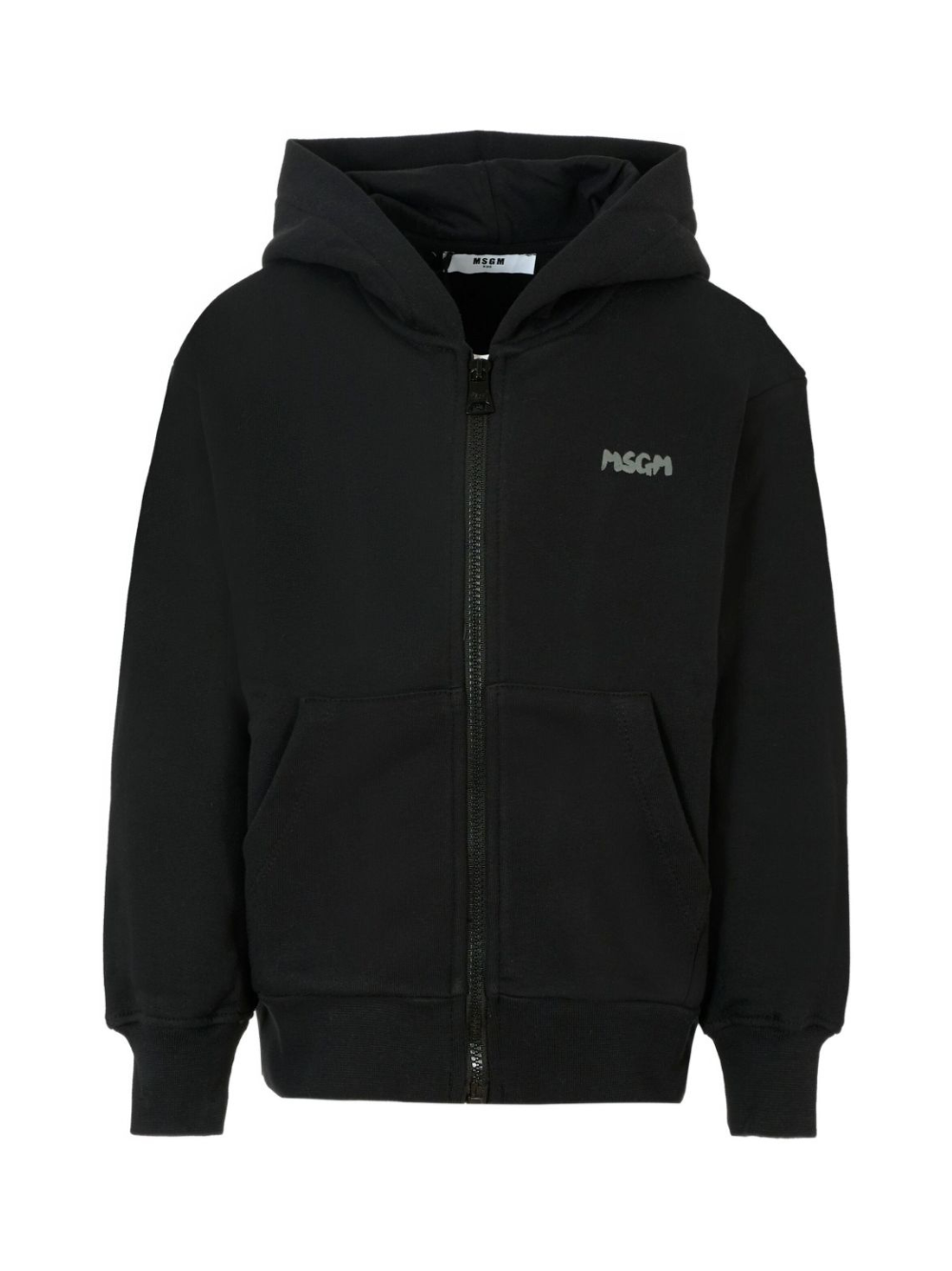 Felpa per bambino MSGM Kids nero con cappuccio e zip F5MSJUZH002 110 MSGM KIDS