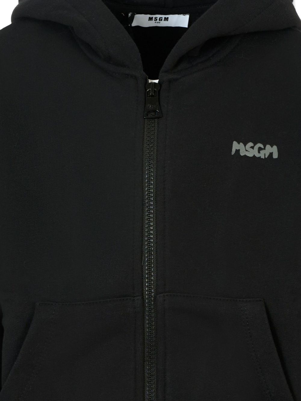 Felpa per bambino MSGM Kids nero con cappuccio e zip F5MSJUZH002 110 MSGM KIDS