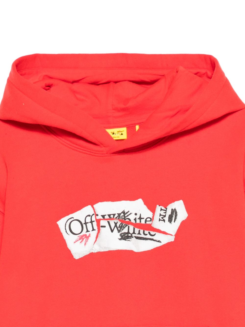 Felpa per bambino Off-White Kids rossa con stampa grafica OBBB001F25FLE003 2501 OFF WHITE KIDS