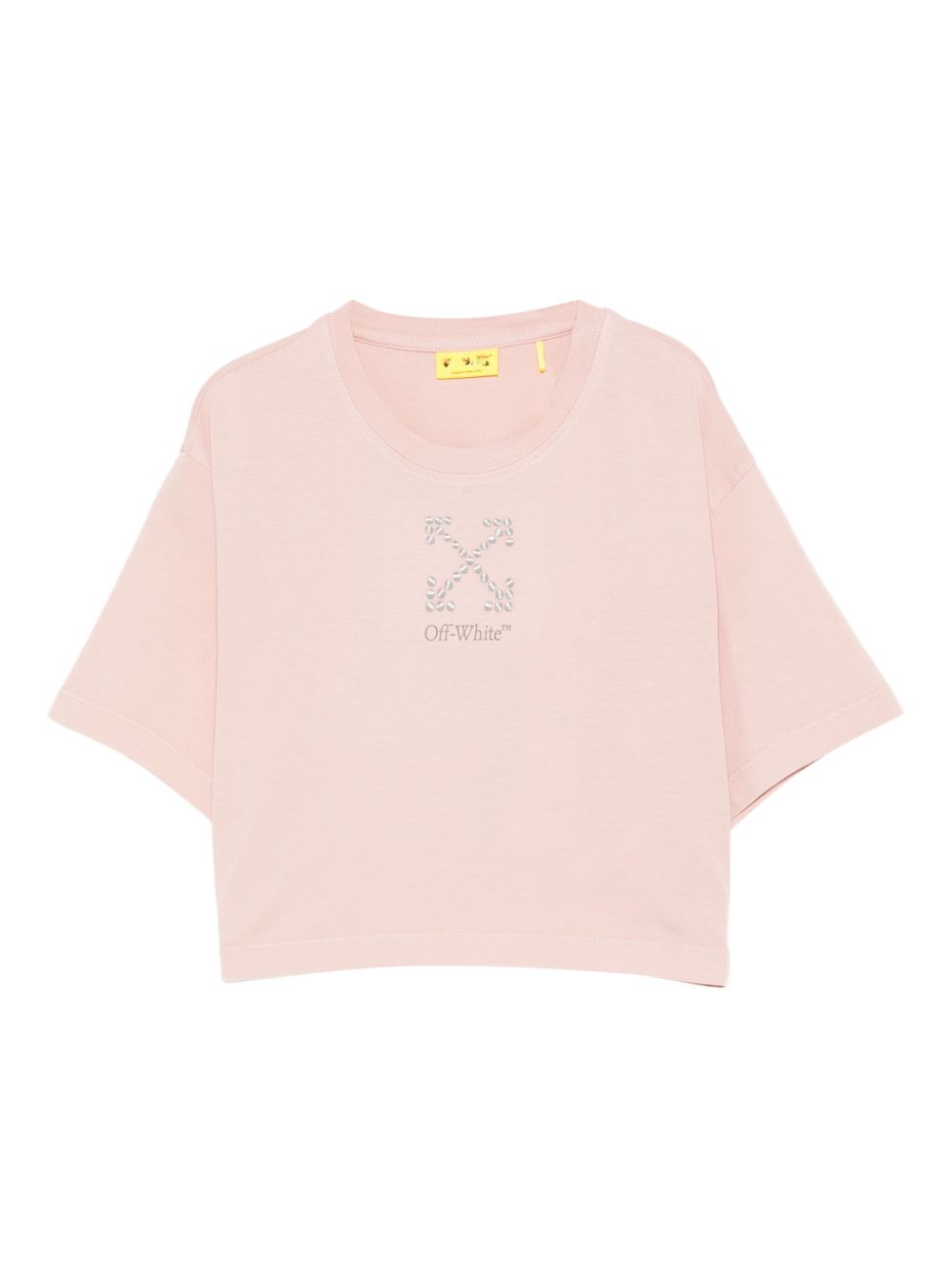 T-shirt per bambina Off-White Kids rosa con logo OGAA019F25JER002 3B07 OFF WHITE KIDS