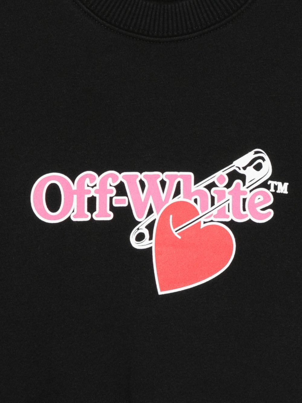 Felpa per bambina Off-White Kids nero con logo sul davanti OGBA013F25FLE001 1025 OFF WHITE KIDS