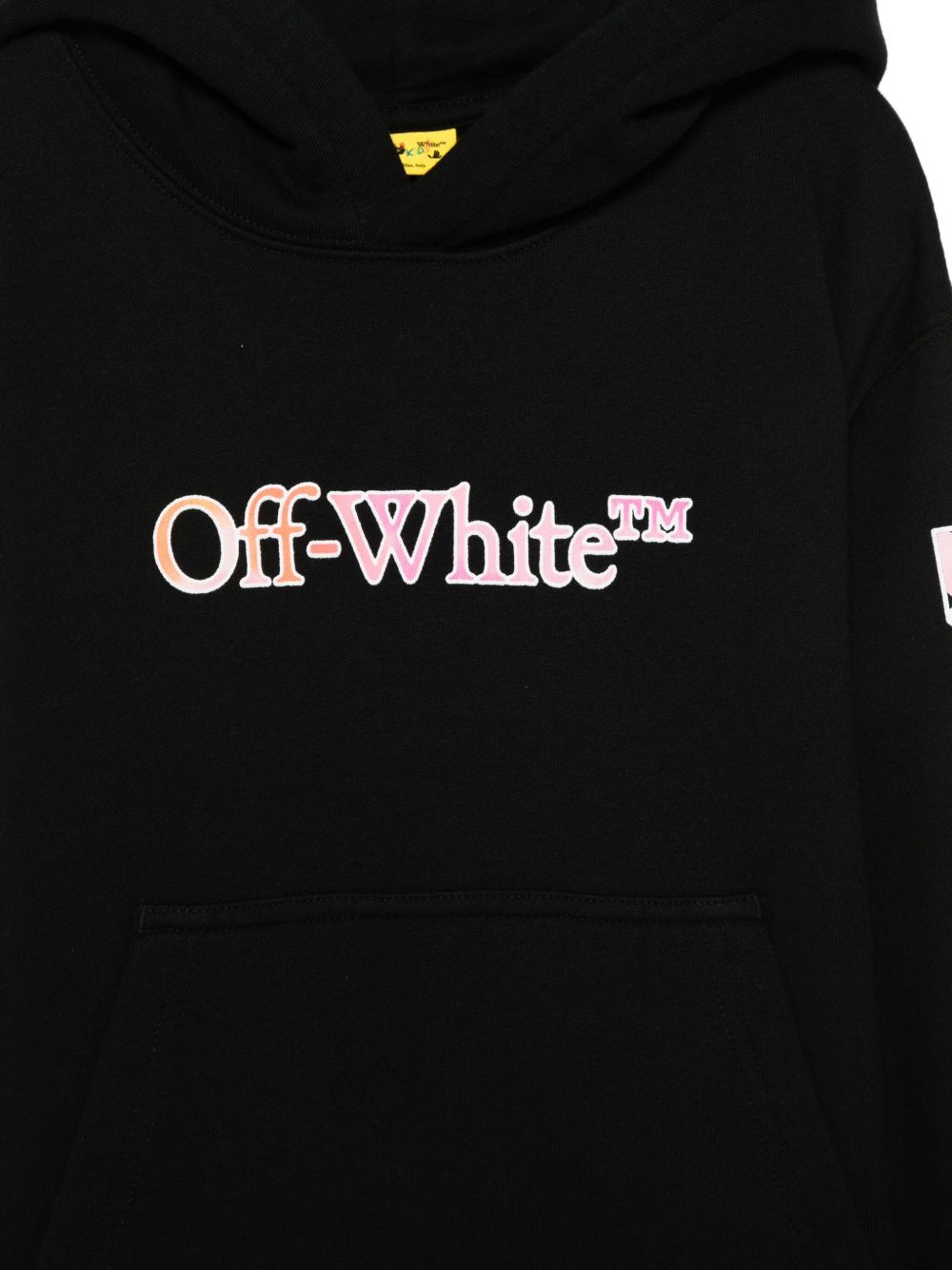 Abito per bambina Off-White Kids nero con stampa logo sul davanti OGDF003F25FLE001 1084 OFF WHITE KIDS