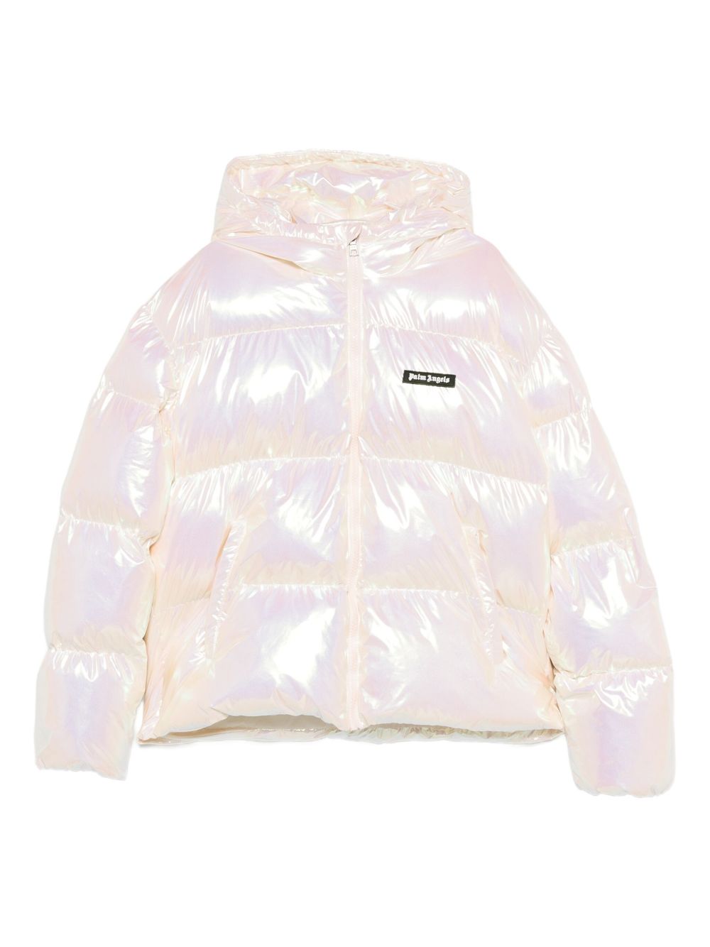 Piumino per bambina Palm Angels Kids rosa con effetto iridescente PGEJ005F25FAB001 8103 PALM ANGELS KIDS