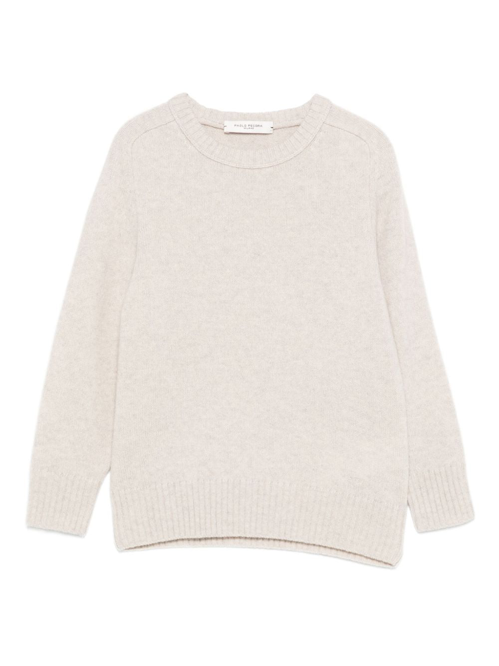 Maglione per bambino Paolo Pecora Kids beige con collo a coste PP4100 GRIGP PAOLO PECORA KIDS