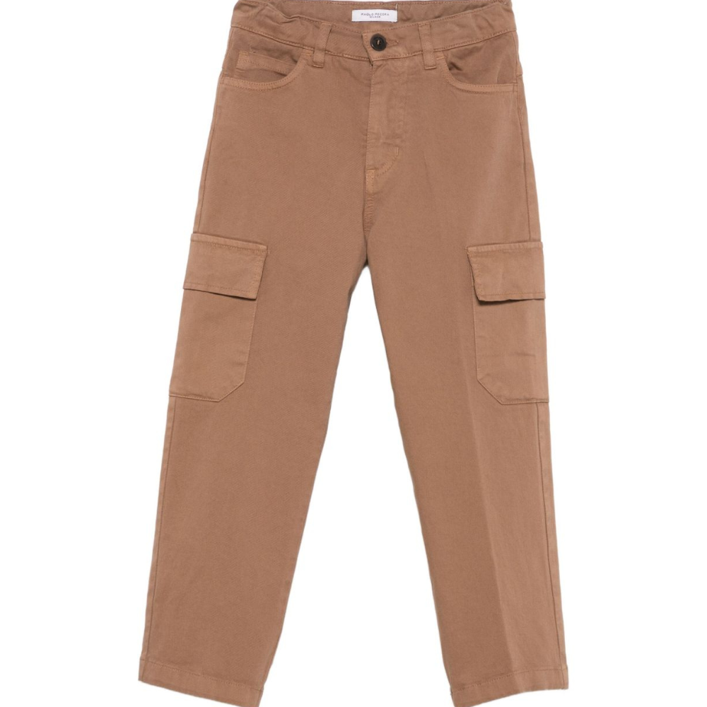 Pantaloni per bambino Paolo Pecora Kids marrone con tasca cargo PP4113 CAPPUCCINO PAOLO PECORA KIDS