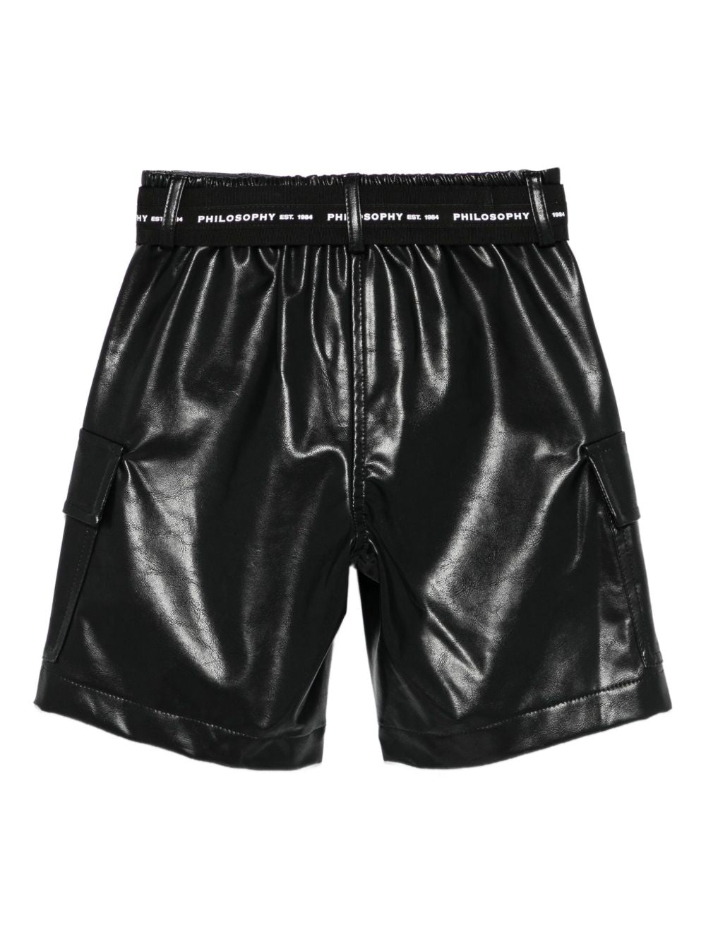 Shorts per bambina Philosophy Di Lorenzo Serafini Kids nero con cintura I1F409 6404 P050 PHILOSOPHY KIDS