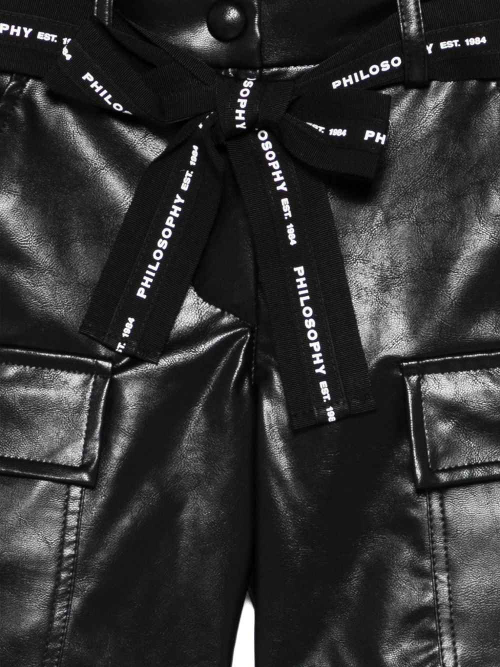 Shorts per bambina Philosophy Di Lorenzo Serafini Kids nero con cintura I1F409 6404 P050 PHILOSOPHY KIDS