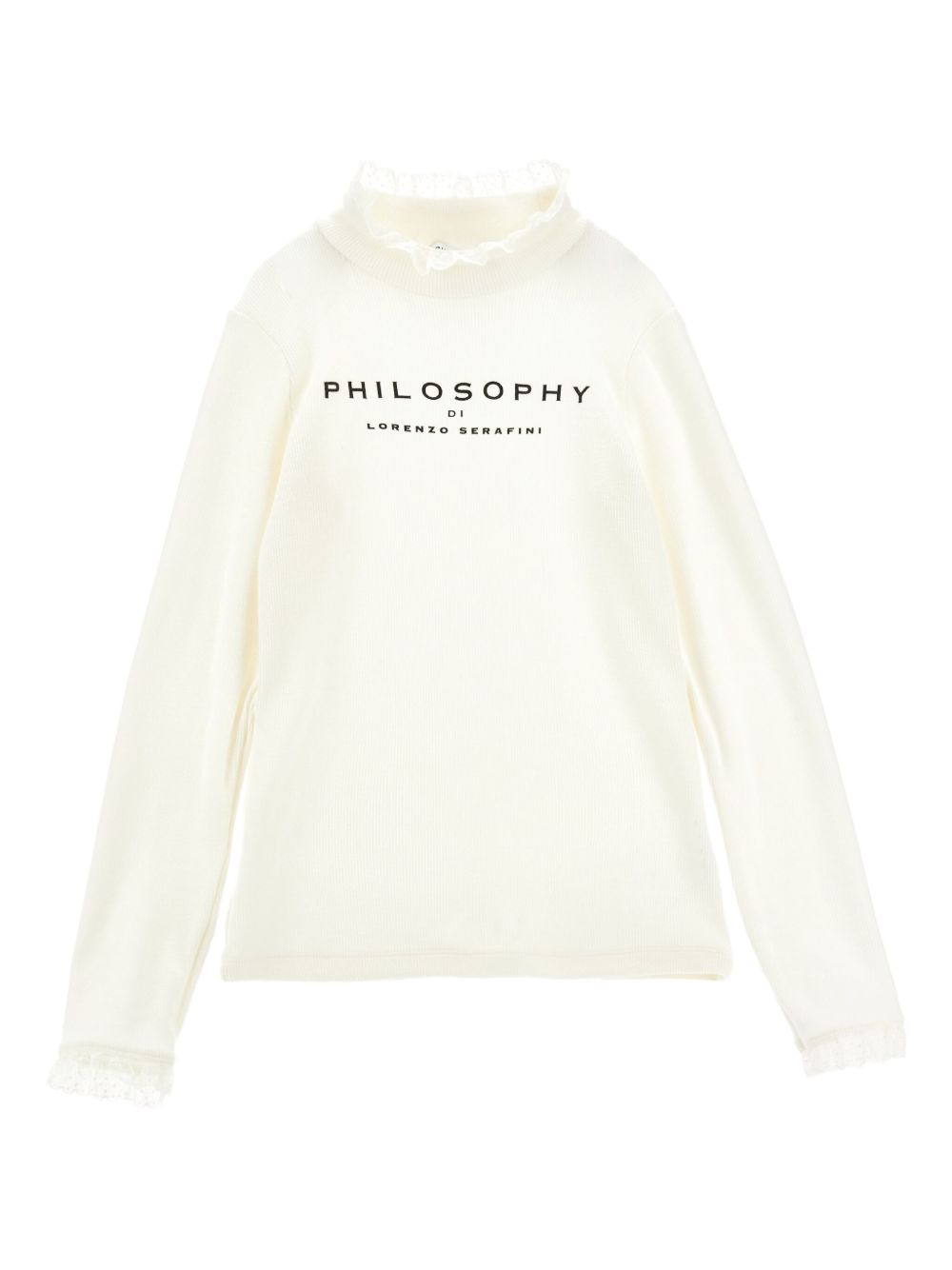T-shirt per bambina Philosophy Di Lorenzo Serafini Kids bianca con finitura in pizzo I1F619 6212 P001 PHILOSOPHY KIDS