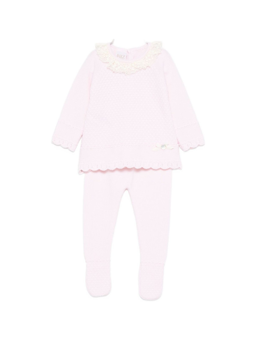 Set maglia e pantaloni per neonata Paz Rodríguez rosa con maglia in pizzo 003-112825 37 H56 PaZ RODRIGUEZ KIDS