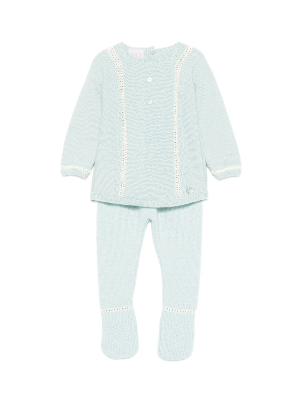 Set maglione e pantaloni per neonato Paz Rodríguez azzurro con bordo in pizzo 003-112951 031 H56 PaZ RODRIGUEZ KIDS