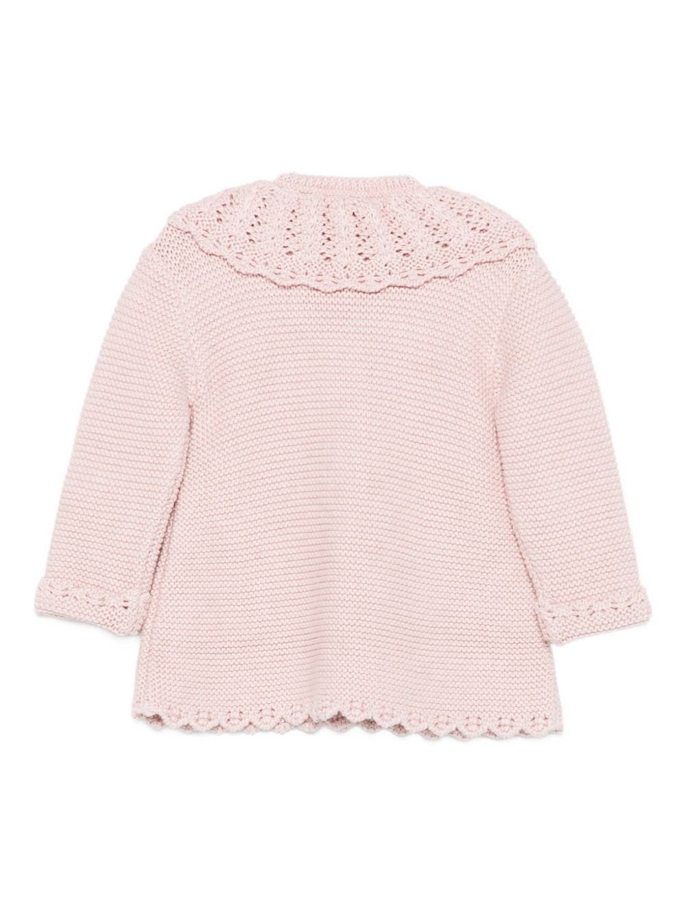 Cardigan per neonata Paz Rodríguez rosa con collo smerlato 009-123100 32 H94 PaZ RODRIGUEZ KIDS