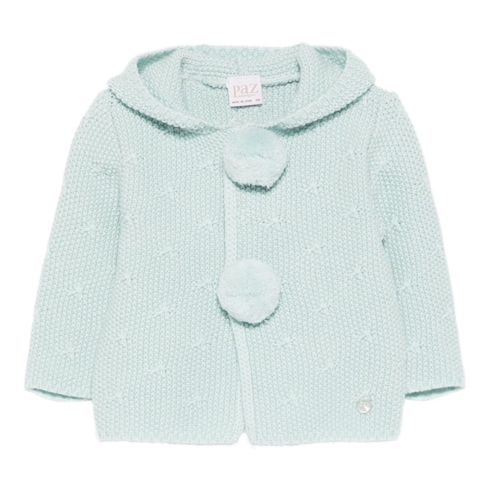 Cardigan per neonato Paz Rodríguez verde con pompon 012-112955 031 H56 PaZ RODRIGUEZ KIDS