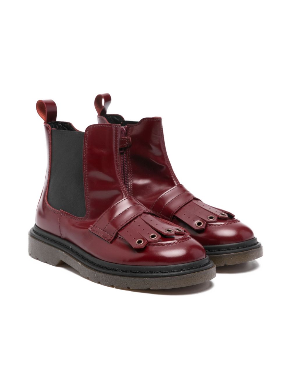 Stivali per bambina Rondinella rossi con dettaglio frange con occhielli decorativi 12097-5C 4930 RONDINELLA KIDS
