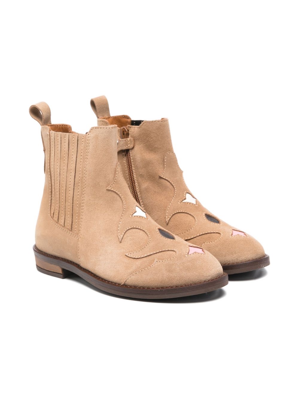 Stivali per bambina Rondinella beige con dettagli applicati 12300D 5683 RONDINELLA KIDS