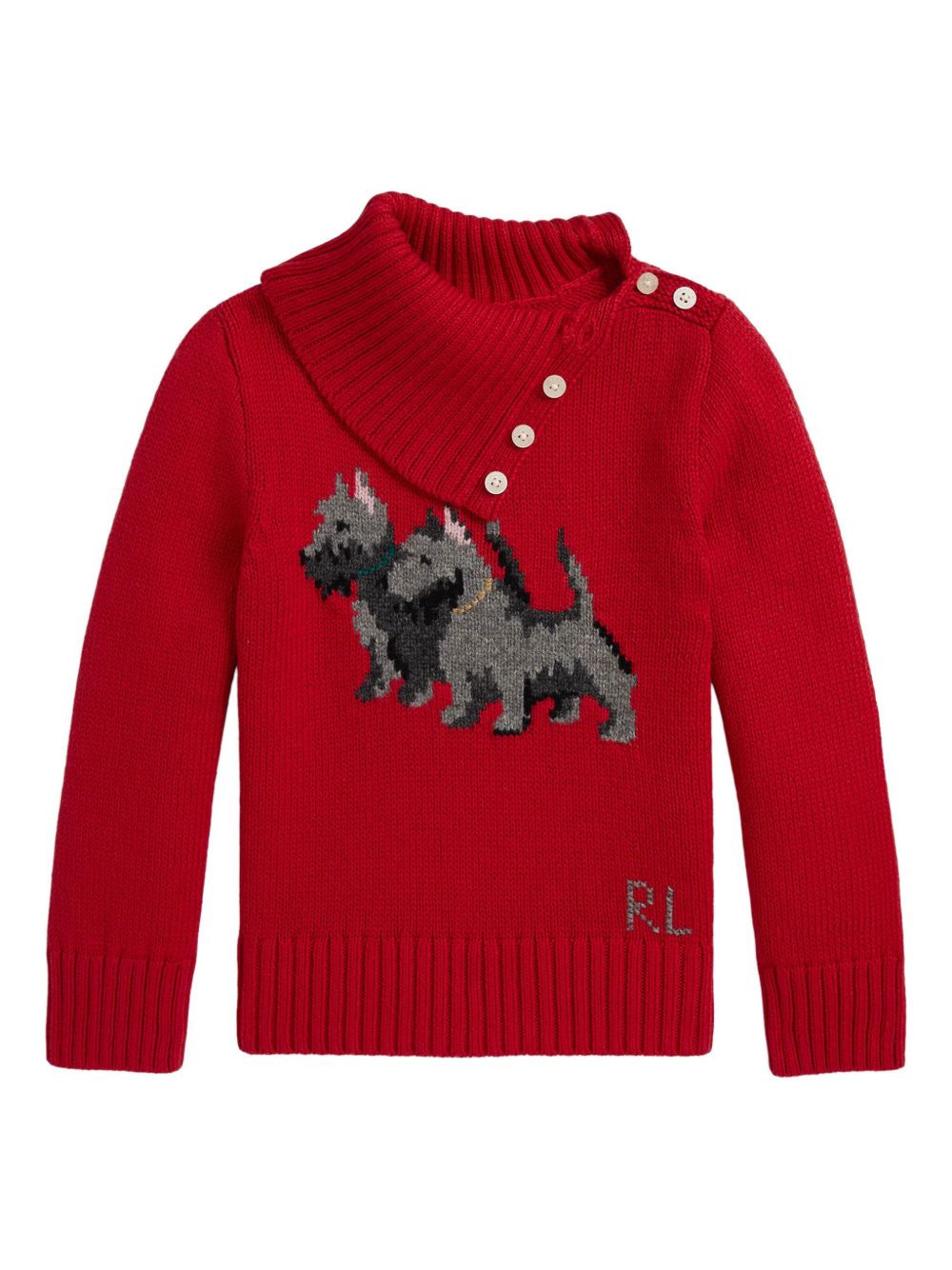 Maglione per bambina Polo Ralph Lauren Kids rosso con motivo con cane scozzese 313978874 001 Ralph Lauren kids
