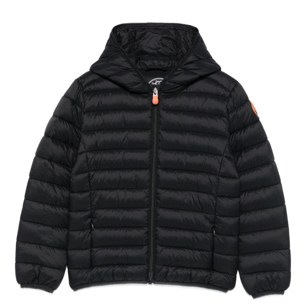 Piumino per bambino Save The Duck Kids nero con applicazione J30650B GIGA21 10000 SAVE THE DUCK KIDS