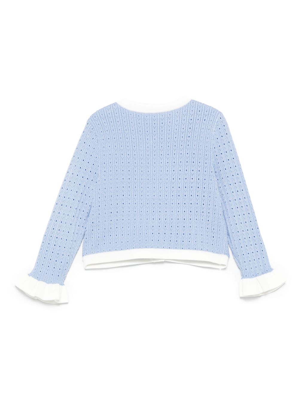 Cardigan per bambina Self-Portrait Kids azzurro con applicazione PF25 716CBL BLUE SELF-PORTRAIT KIDS