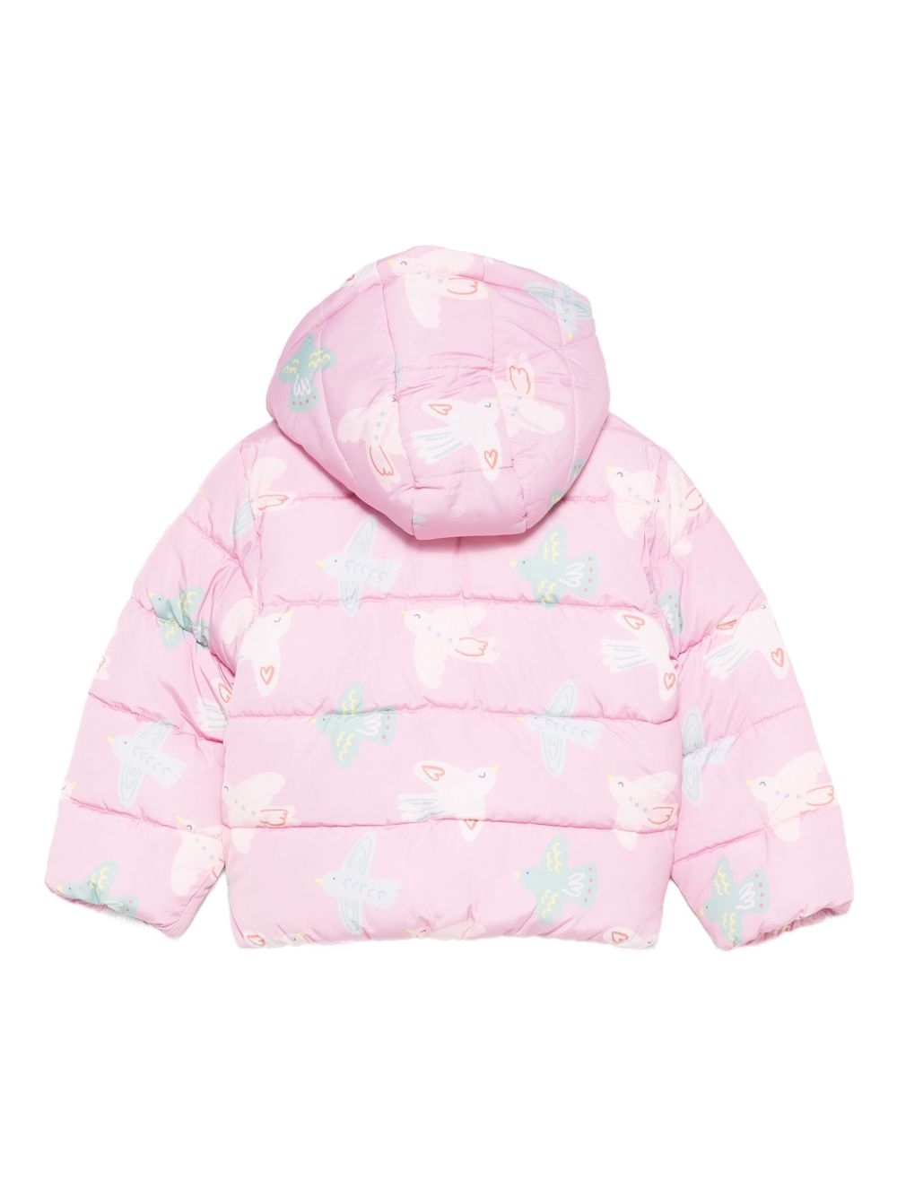 Piumino per neonata Stella McCartney Kids rosa con stampa uccelli TX2067 Z3221 568MC STELLA McCARTNEY KIDS