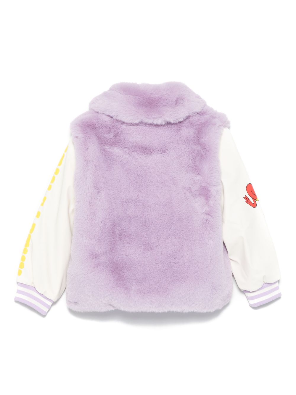 Giacca per bambina Stella McCartney Kids viola in pelliccia sintetica con cerniera TX2C67 Z0654 522 STELLA McCARTNEY KIDS