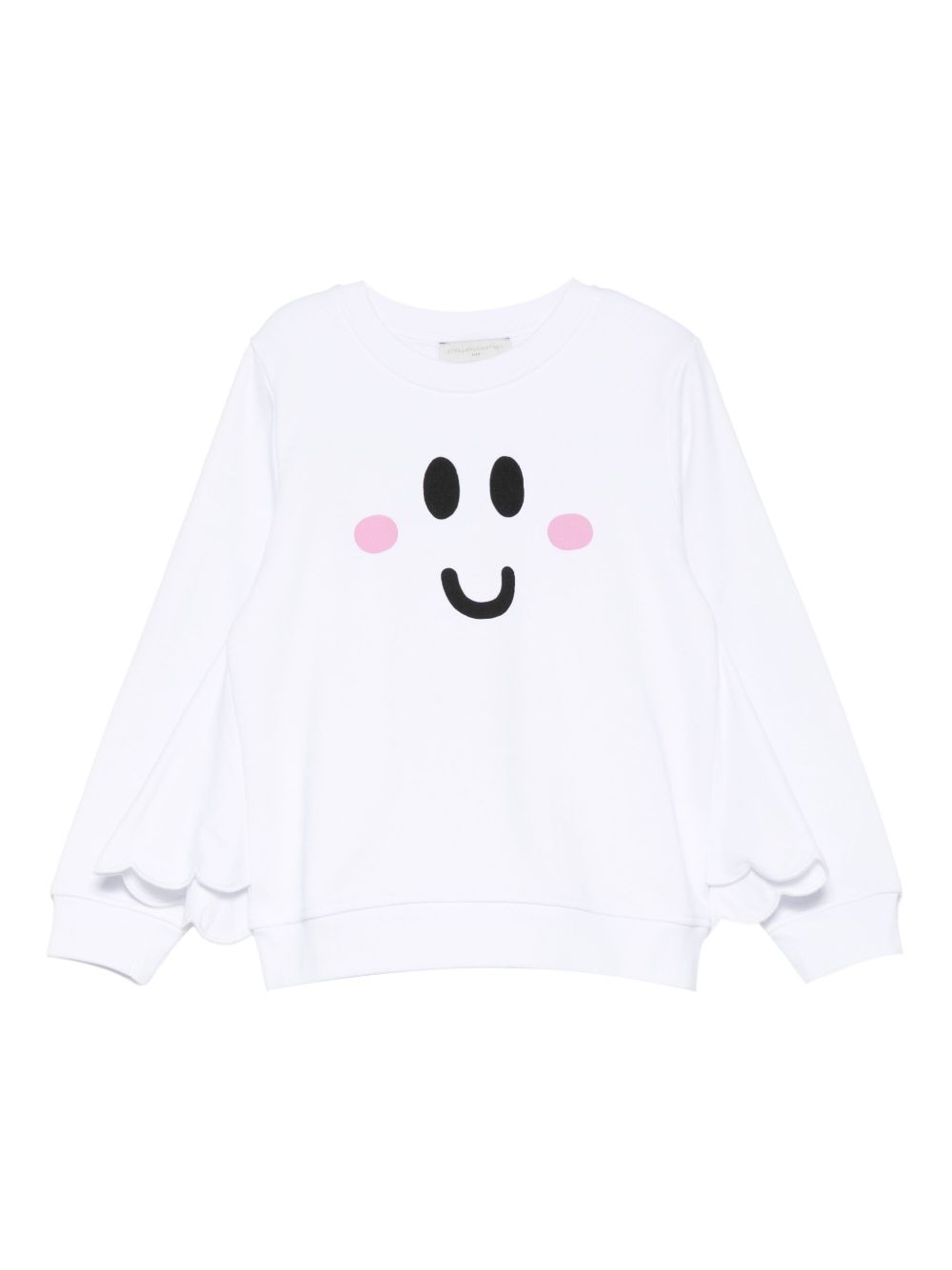 Felpa per bambina Stella McCartney Kids bianco con stampa faccina TX4C90 Z0453 100 STELLA McCARTNEY KIDS