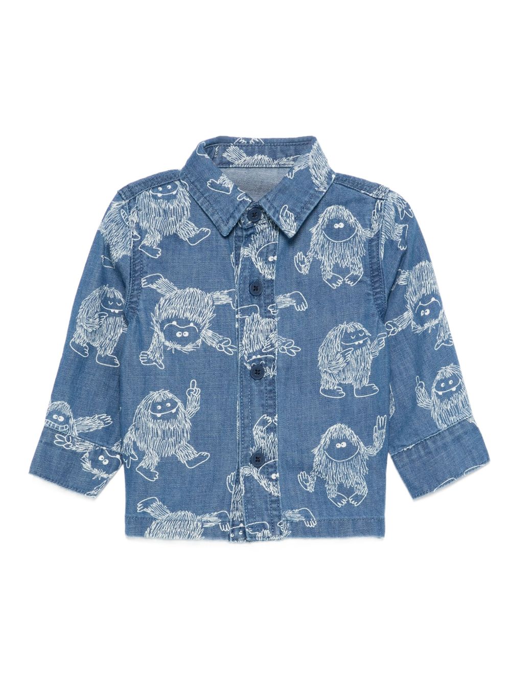 Camicia per neonato Stella McCartney Kids in denim con stampa Yeti TX5500 Z3361 664BC STELLA McCARTNEY KIDS