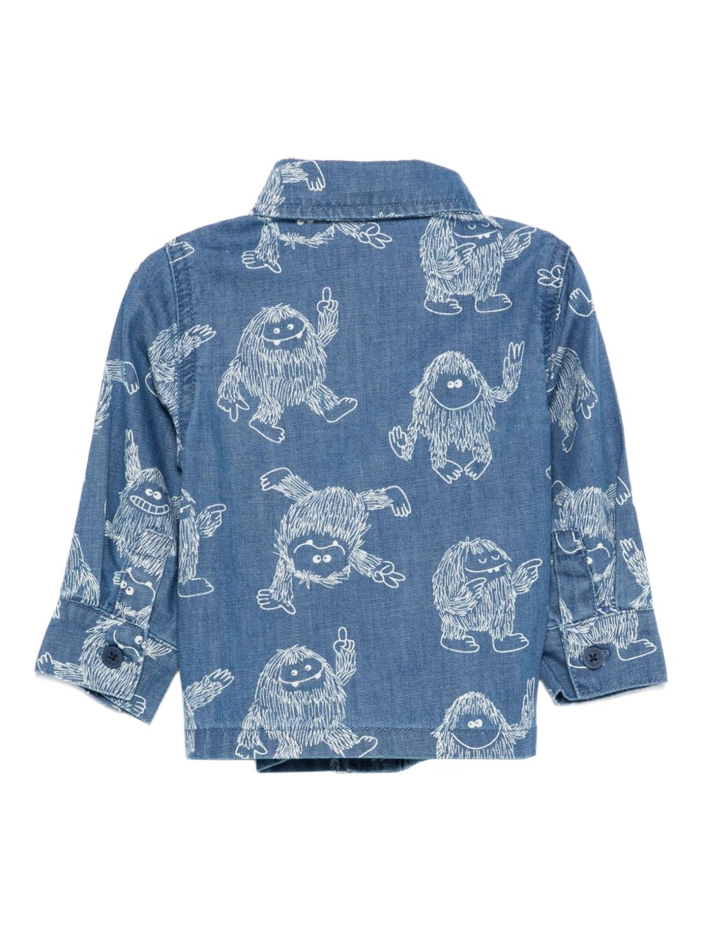 Camicia per neonato Stella McCartney Kids in denim con stampa Yeti TX5500 Z3361 664BC STELLA McCARTNEY KIDS