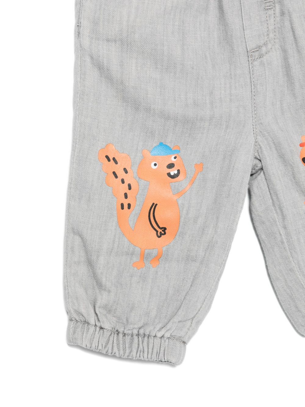 Pantaloni per neonato Stella McCartney Kids grigio con stampa scoiattolo TX6580 Z0522 970 STELLA McCARTNEY KIDS