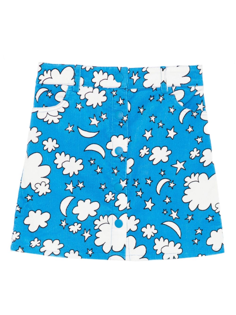 Gonna per bambina Stella McCartney Kids azzurro a coste con stampa TX7A61 Z3081 644MC STELLA McCARTNEY KIDS