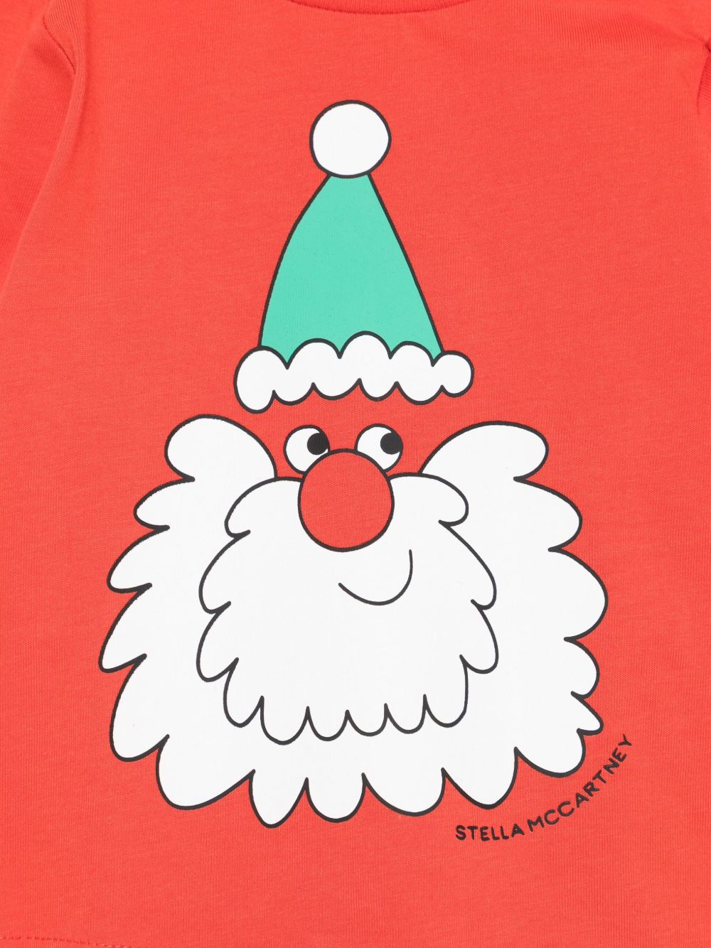 T-shirt per neonato Stella McCartney Kids rosso con stampa Santa TX8610 Z0434 421 STELLA McCARTNEY KIDS
