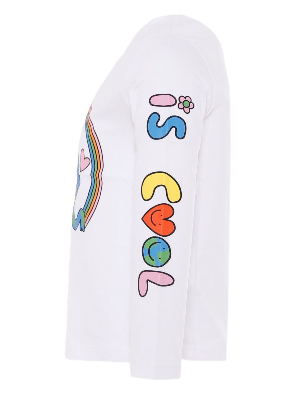 T-shirt per bambini Stella McCartney Kids bianco con stampa grafica TX8A00 Z0434 100 STELLA McCARTNEY KIDS