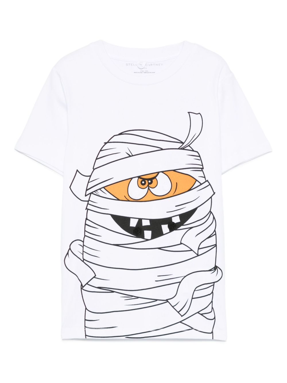 T-shirt per bambino Stella McCartney Kids bianca con stampa mummia TX8P11 Z0434 100 STELLA McCARTNEY KIDS