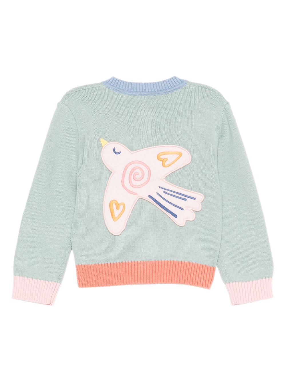 Cardigan per neonata Stella McCartney Kids verde con applicazione TX9030 Z1528 923 STELLA McCARTNEY KIDS