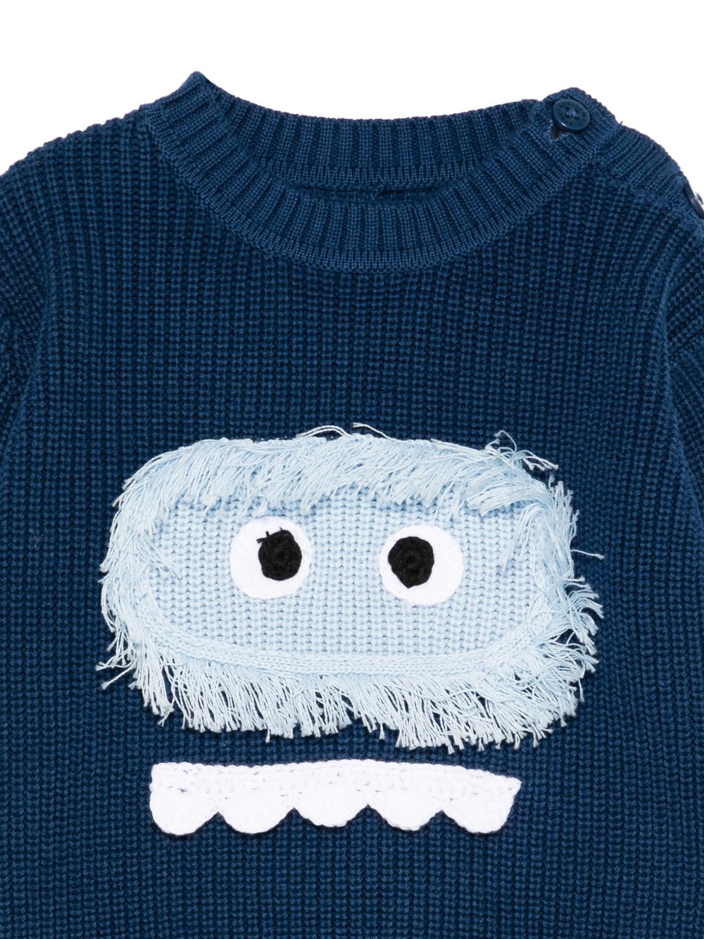 Maglione per neonato Stella McCartney Kids blu con faccia di mostro TX9510 Z1528 633 STELLA McCARTNEY KIDS