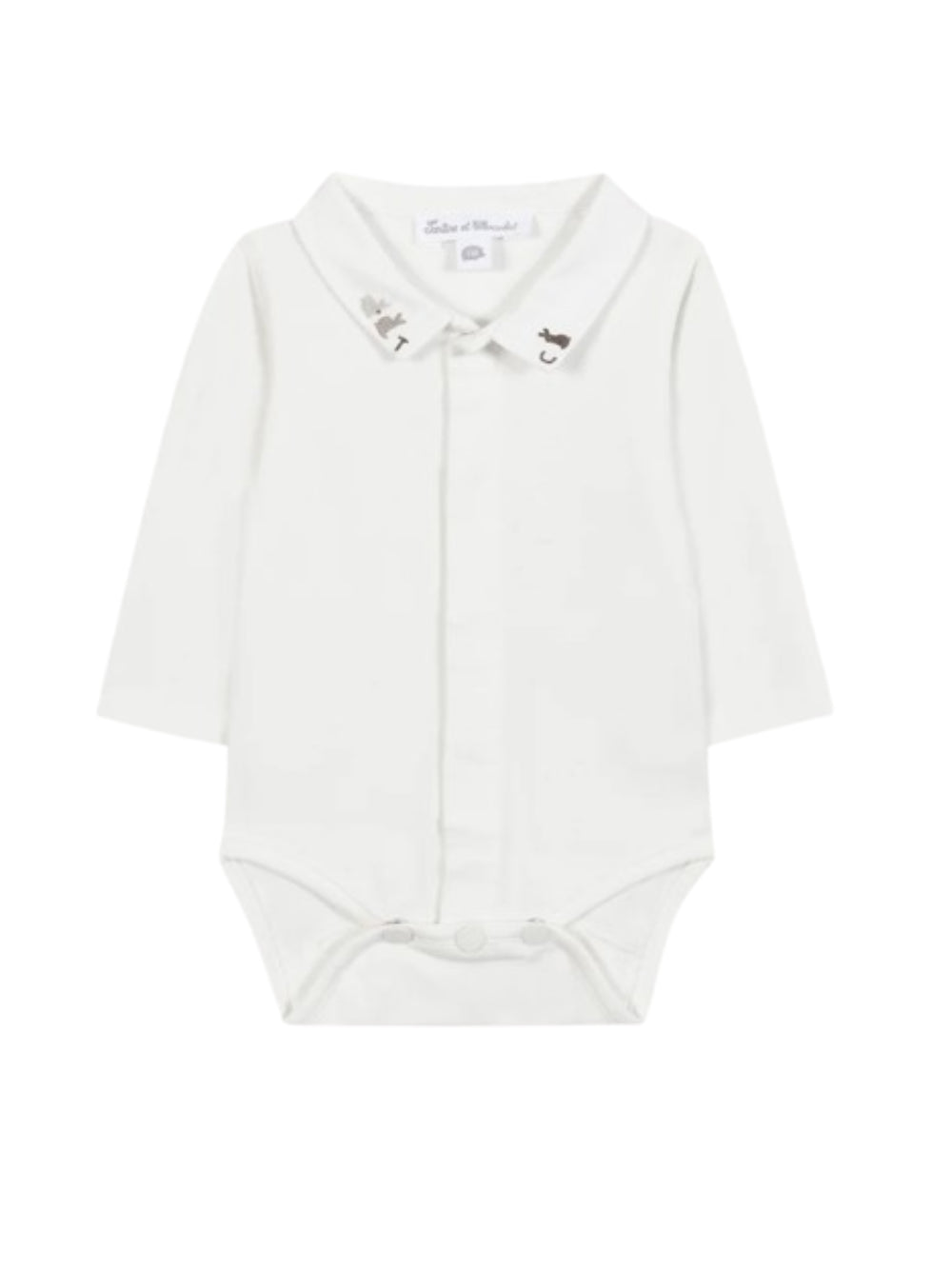 Tutina per neonata Tartin Et Chocolat bianca con colletto ricamato CB11000 13 TArtine & Chocolat KIDS