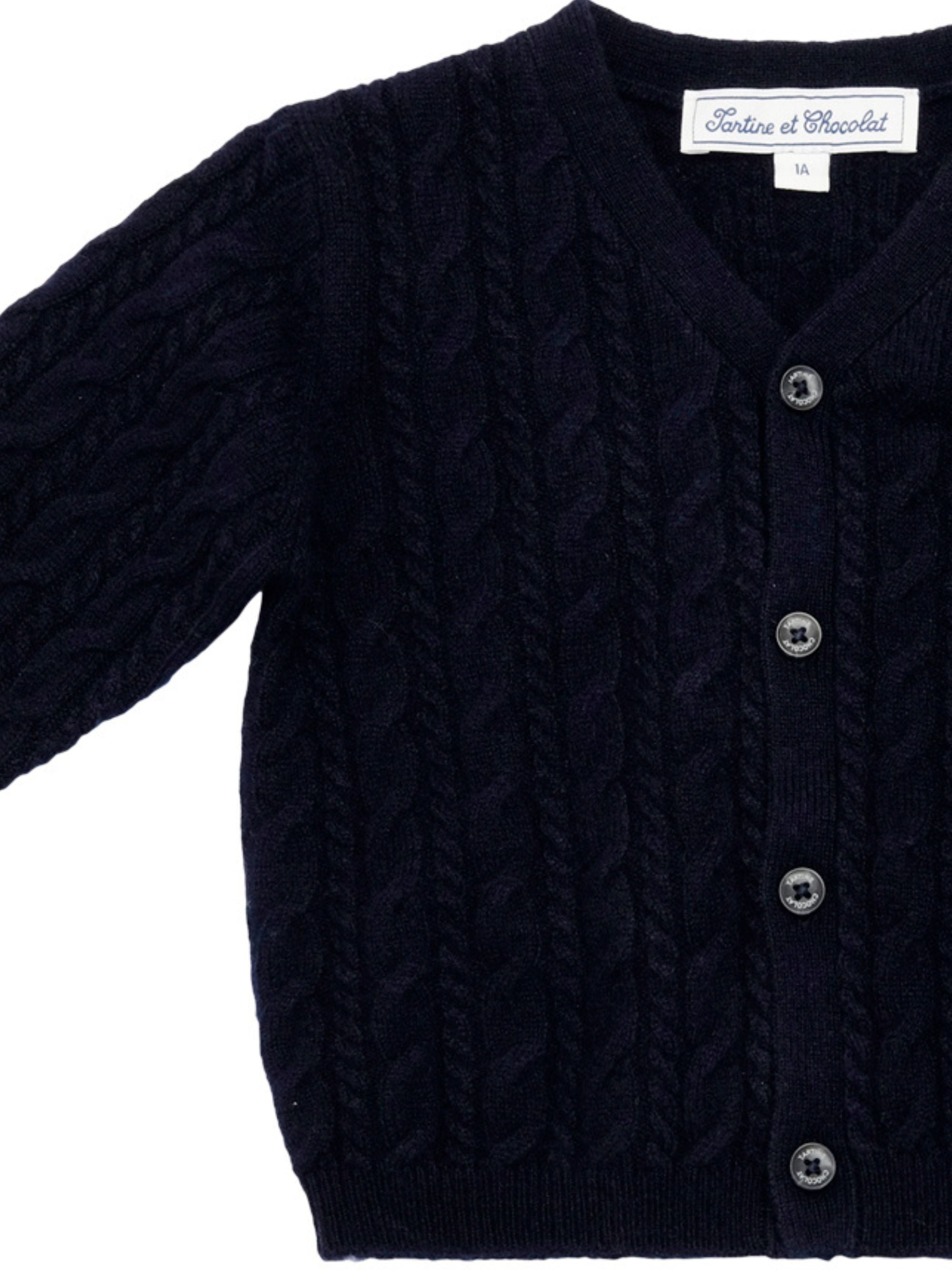 Cardigan per neonata Tartine Et Chocolate blu con chiusura frontale con bottoni CB18001 04 TArtine & Chocolat KIDS