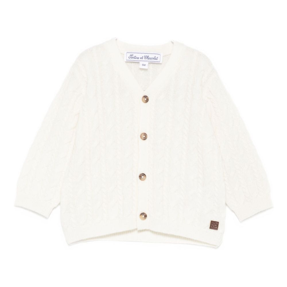 Cardigan per neonata Tartine Et Chocolate bianco con chiusura frontale con bottoni CB18001 13 TArtine & Chocolat KIDS