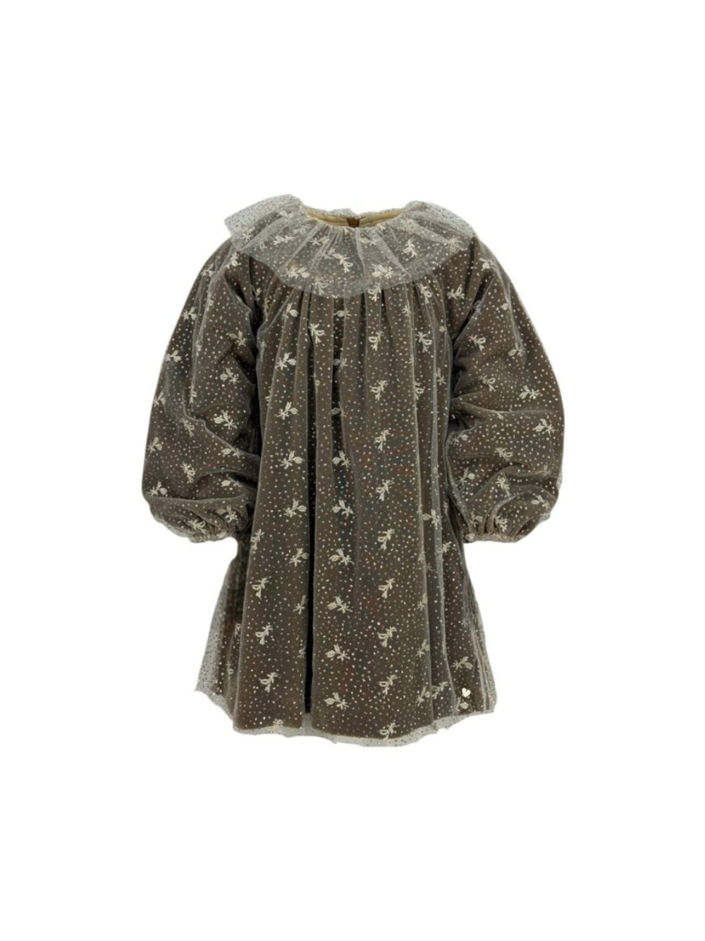 Abito per bambina Tartine et Chocolat marrone con dettagli in tulle CB30052 57 TArtine & Chocolat KIDS