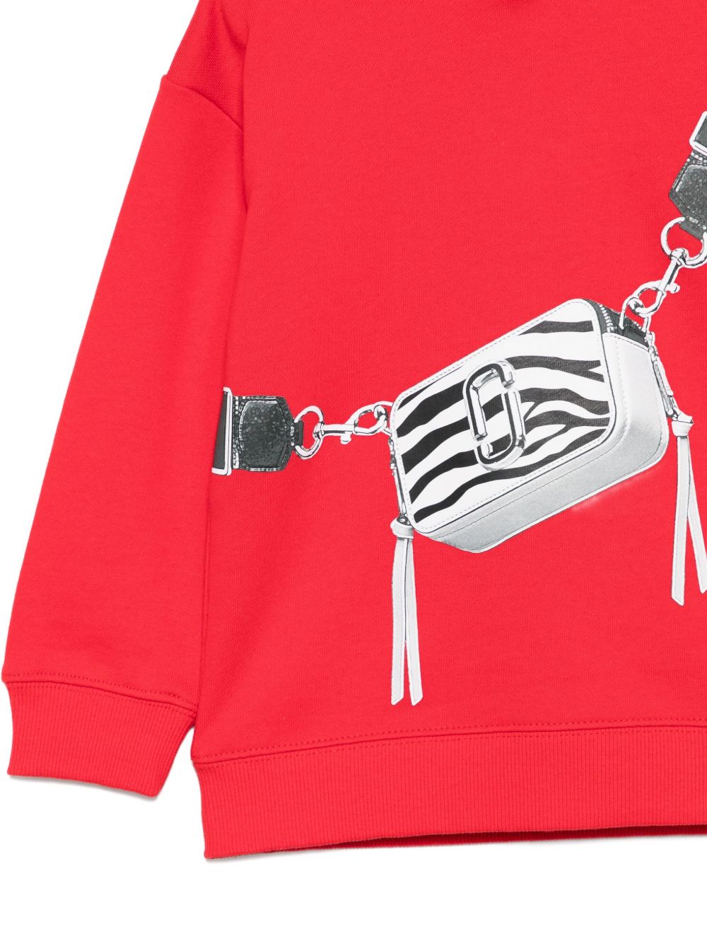 Felpa per bambina Marc Jacobs Kids rossa con cappuccio e stampa sul davanti W60568 97E THE MARC JACOBS KIDS
