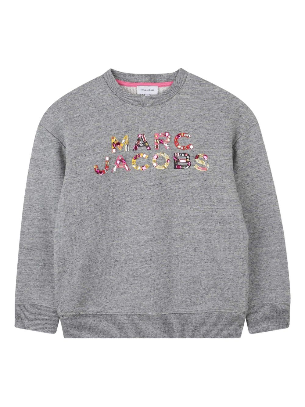 Felpa per bambina Marc Jacobs Kids grigia con logo e paillettes W60570 A35 THE MARC JACOBS KIDS